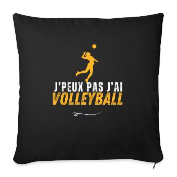 I can't volleyball - volleyball - Sofa pillowcase 17,3'' x 17,3'' (45 x 45 cm) - black - Front