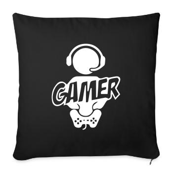 Game Player - Sofa pillowcase 17,3'' x 17,3'' (45 x 45 cm) - black - Front