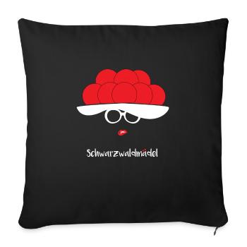 Schwarzwaldmädel Schwarzwald Bollenhut Geschenk - Sofakissenbezug 45 x 45 cm - Schwarz - Vorne