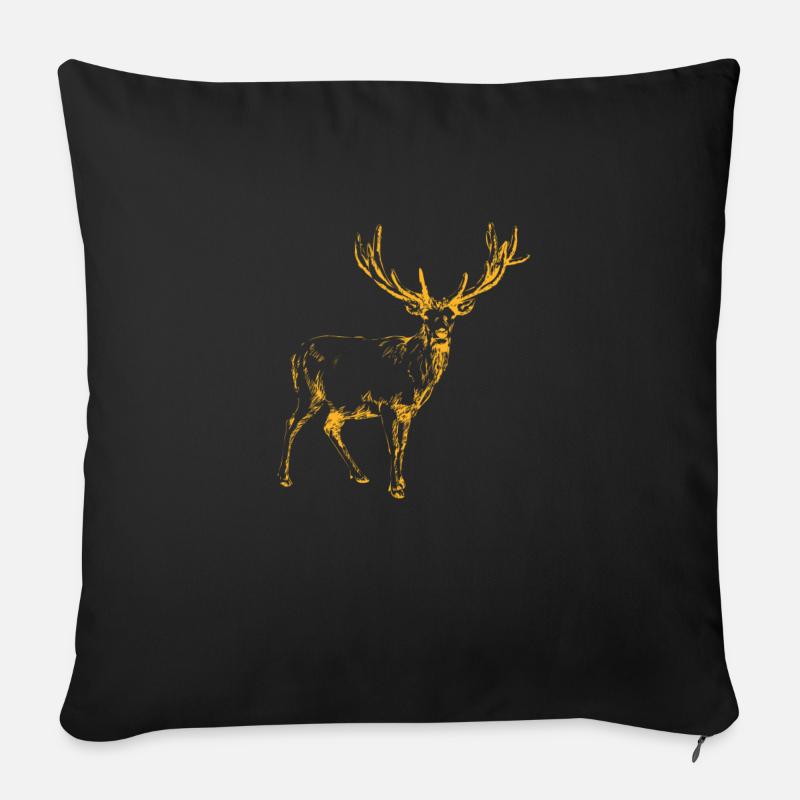 hirsch - Sofakissenbezug 45 x 45 cm - Schwarz