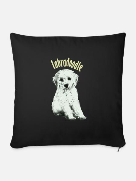 labradoodle - Sofakissenbezug 45 x 45 cm - Schwarz