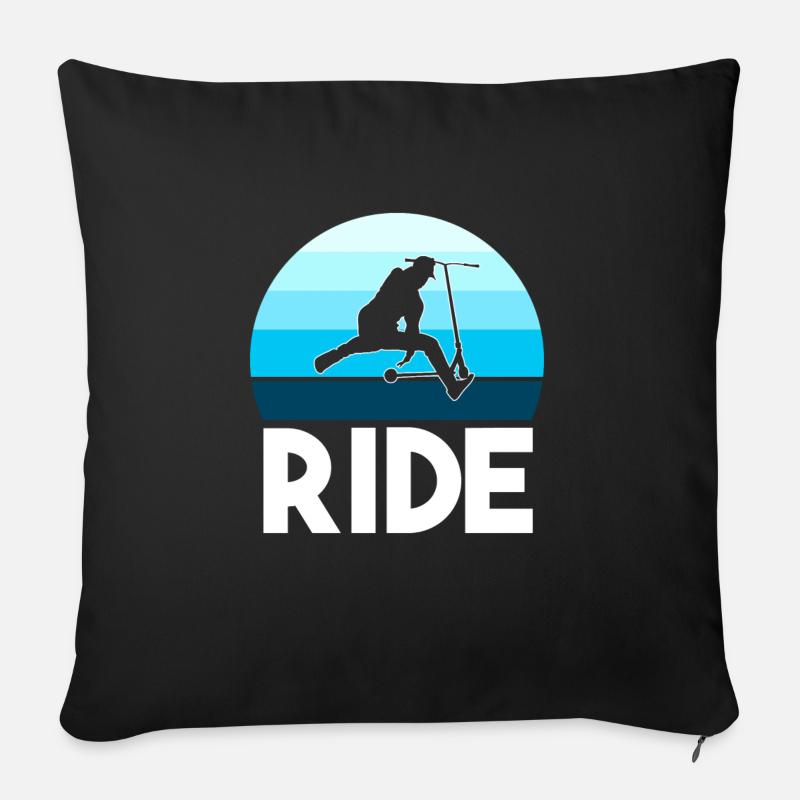 Ride Stunt Scooter Boys Scooter Scooter Boys - Sofa pillowcase 17,3'' x 17,3'' (45 x 45 cm) - black