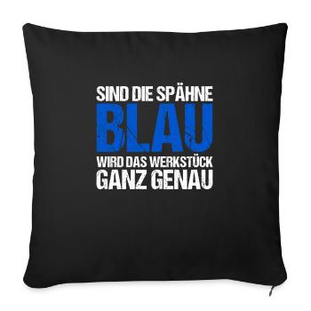 Mechaniker -Spähne Blau Werkstück Genau Fräse - Sofakissenbezug 45 x 45 cm - Schwarz - Vorne