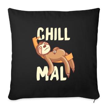 Chill paresseux cadeau relaxant et rafraîchissant - Housse de coussin décorative 45 x 45 cm - noir - Devant