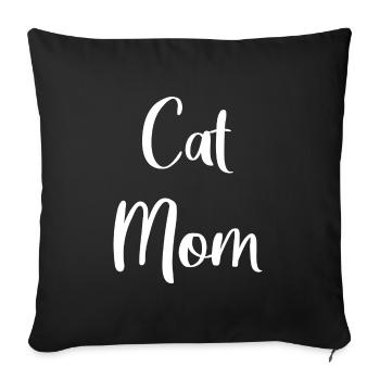 Chat Maman - Housse de coussin décorative 45 x 45 cm - noir - Devant