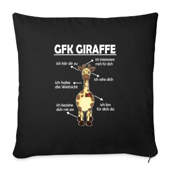 Gfk Kommunikation Giraffe Zoo Giraffensprache - Sofakissenbezug 45 x 45 cm - Schwarz - Vorne