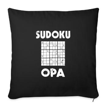 Sudoku Opa Rätsel Design - Sofakissenbezug 45 x 45 cm - Schwarz - Vorne