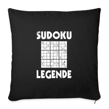 Sudoku Legende - Zahlenrätsel lösen - Sofakissenbezug 45 x 45 cm - Schwarz - Vorne