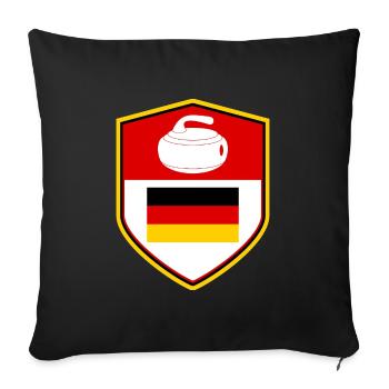 Germany Curling Team Winter Sport German Flag - Sofa pillowcase 17,3'' x 17,3'' (45 x 45 cm) - black - Front
