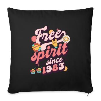 40 years vintage anniversary born in 1983 - Sofa pillowcase 17,3'' x 17,3'' (45 x 45 cm) - black - Front