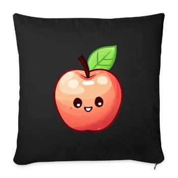 Kawaii Apple: Fruity Sweet Temptation - Sofa pillowcase 17,3'' x 17,3'' (45 x 45 cm) - black - Front