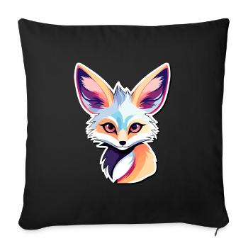 Desert Fox Fennec Drawing - Sofa pillowcase 17,3'' x 17,3'' (45 x 45 cm) - black - Front