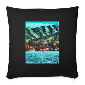 Porte rouge de la paix, lac Ashinoko, Japon - Housse de coussin décorative 45 x 45 cm - noir - Devant