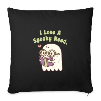 Fantôme mignon que j’aime un effrayant Lire drôle - Housse de coussin décorative 45 x 45 cm - noir - Devant