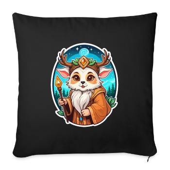 Druide Mignon Illustration - Housse de coussin décorative 45 x 45 cm - noir - Devant