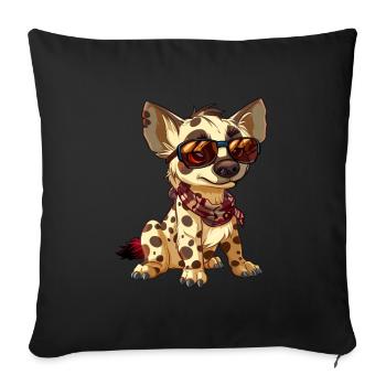 Cute hyena in comic cartoon style - Sofa pillowcase 17,3'' x 17,3'' (45 x 45 cm) - black - Front