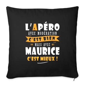 Maurice Cadeau Humour personnalisé cadeau maurice - Housse de coussin décorative 45 x 45 cm - noir - Devant
