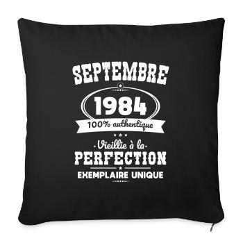 40th Anniversary - September 1984 Perfection - Sofa pillowcase 17,3'' x 17,3'' (45 x 45 cm) - black - Front