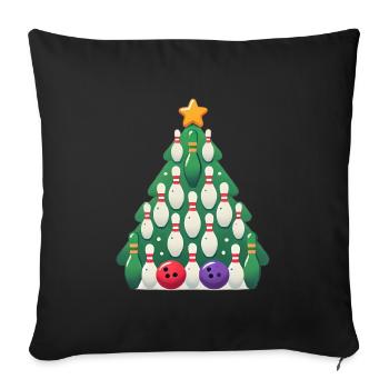 Bowling Christmas Tree Holiday Design - Sofa pillowcase 17,3'' x 17,3'' (45 x 45 cm) - black - Front