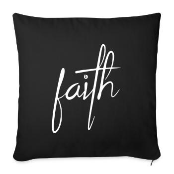 faith - blanc - Housse de coussin décorative 45 x 45 cm - noir - Devant