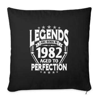 Born in 1982 Year of birth Birthday Gift - Sofa pillowcase 17,3'' x 17,3'' (45 x 45 cm) - black - Front