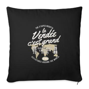 The Vendée is great 3 capes regatta Copy - Sofa pillowcase 17,3'' x 17,3'' (45 x 45 cm) - black - Front