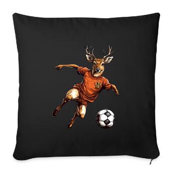Deer Football - Sofa pillowcase 17,3'' x 17,3'' (45 x 45 cm) - black - Front