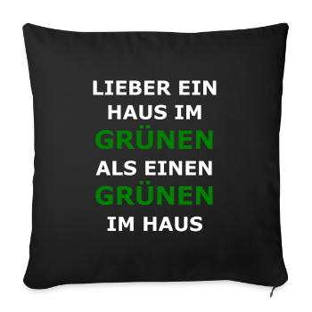 Die Grünen Partei Baerbock Habeck Politik Spruch - Sofakissenbezug 45 x 45 cm - Schwarz - Vorne