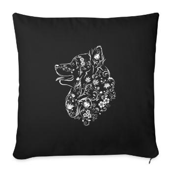 Kukkaislappari Vaalea - Sofa pillowcase 17,3'' x 17,3'' (45 x 45 cm) - black - Front