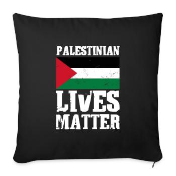 Palestinian Lives Matter - Sofa pillowcase 17,3'' x 17,3'' (45 x 45 cm) - black - Front