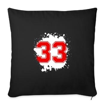 33 Zahl Klecks - Sofakissenbezug 45 x 45 cm - Schwarz - Vorne