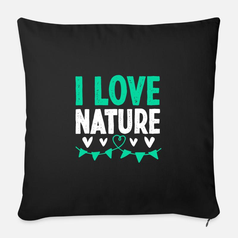 Ich liebe Natur - Sofakissenbezug 45 x 45 cm - Schwarz