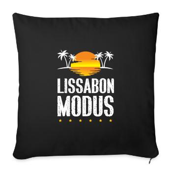 Lisbon Mode - Sofa pillowcase 17,3'' x 17,3'' (45 x 45 cm) - black - Front