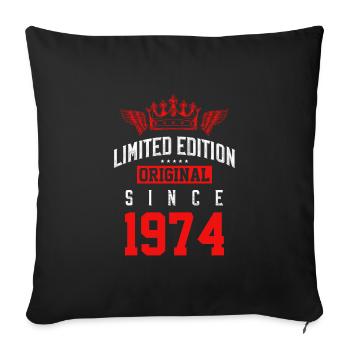 Édition limitée 1974 - Housse de coussin décorative 45 x 45 cm - noir - Devant