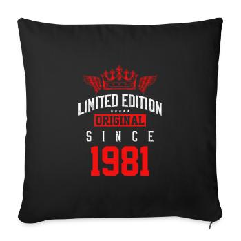 Édition limitée 1981 - Housse de coussin décorative 45 x 45 cm - noir - Devant
