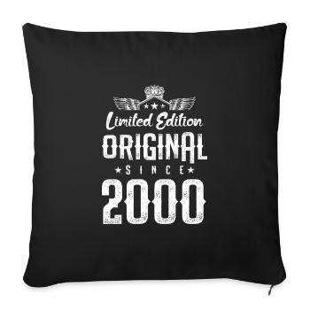 2000 limited edition - Sofa pillowcase 17,3'' x 17,3'' (45 x 45 cm) - black - Front