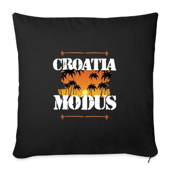 Croatia Mode - Sofa pillowcase 17,3'' x 17,3'' (45 x 45 cm) - black - Front