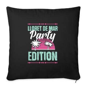 Lloret De Mar Party Edition - Sofakissenbezug 45 x 45 cm - Schwarz - Vorne