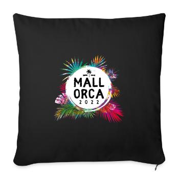 Mallorca 2022 Colorful - Sofa pillowcase 17,3'' x 17,3'' (45 x 45 cm) - black - Front