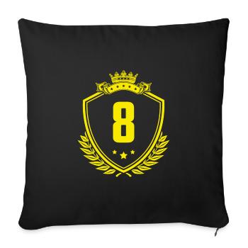 8 Nombre d’armoiries - Housse de coussin décorative 45 x 45 cm - noir - Devant