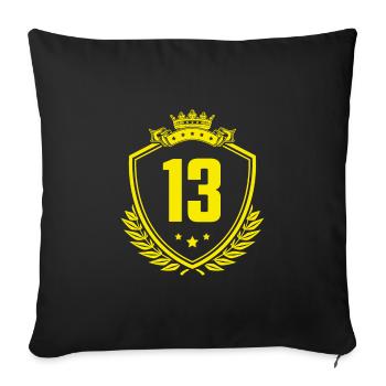13 Nombre d’armoiries - Housse de coussin décorative 45 x 45 cm - noir - Devant