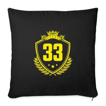 33 Nombre d’armoiries - Housse de coussin décorative 45 x 45 cm - noir - Devant
