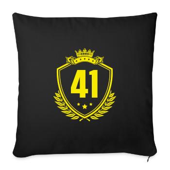 41 Zahl Wappen - Sofakissenbezug 45 x 45 cm - Schwarz - Vorne
