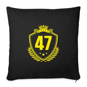 47 Nombre d’armoiries - Housse de coussin décorative 45 x 45 cm - noir - Devant