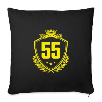 55 Zahl Wappen - Sofakissenbezug 45 x 45 cm - Schwarz - Vorne