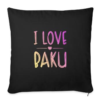 I Love Baku - Sofa pillowcase 17,3'' x 17,3'' (45 x 45 cm) - black - Front