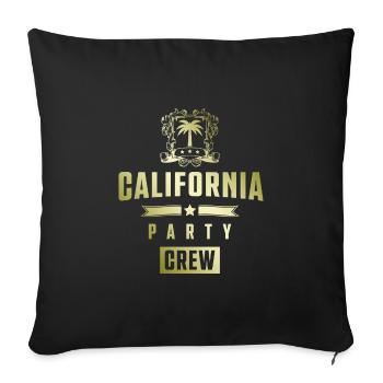 Équipage de fête en Californie - Housse de coussin décorative 45 x 45 cm - noir - Devant