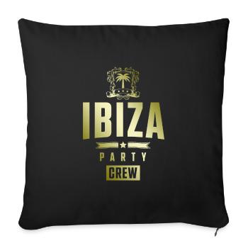Ibiza Party Crew - Sofa pillowcase 17,3'' x 17,3'' (45 x 45 cm) - black - Front