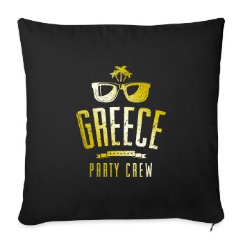 Équipage de la fête de grèce - Housse de coussin décorative 45 x 45 cm - noir - Devant