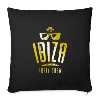 Ibiza Party Crew - Sofa pillowcase 17,3'' x 17,3'' (45 x 45 cm) - black - Front